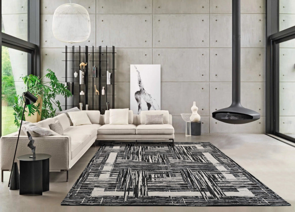 Tappeto Arredo Salotto Antiscivolo Scendiletto Camera Dis. Bangkok By Suardi - 175x240 - Grigio