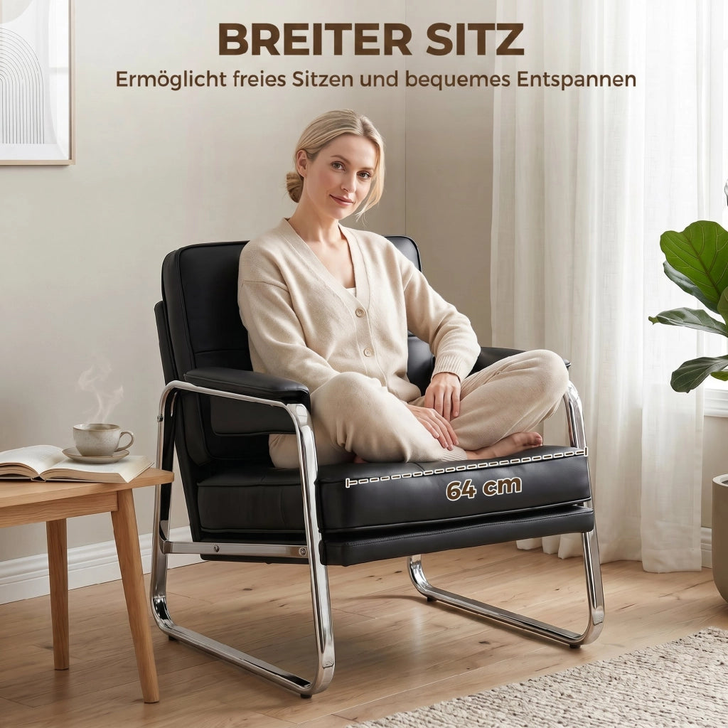 Poltrona Relax Reclinabile in Similpelle ¨C Minimal ¨C Nero