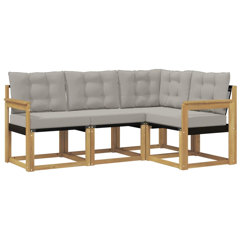 Set di divani da esterno 4 pcs Bianco e Grigio Chiaro 3389421