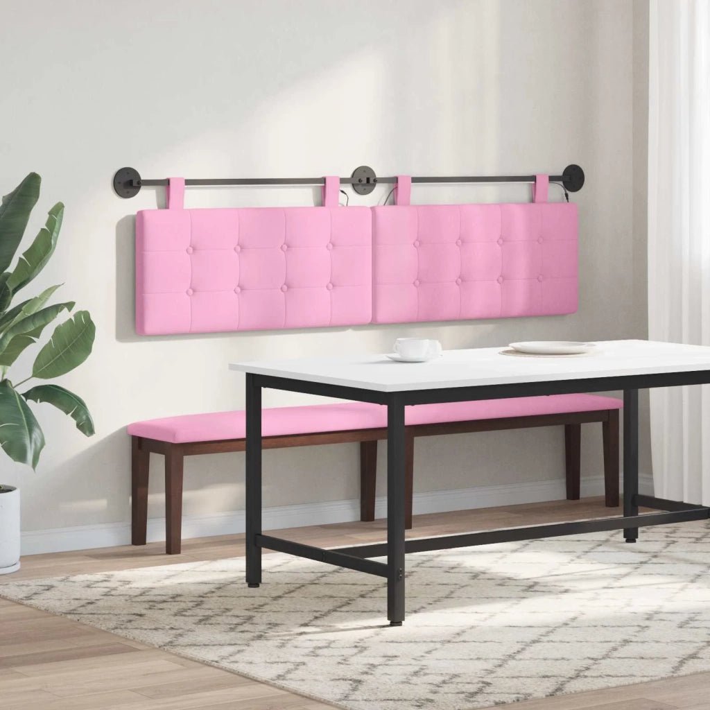 Testiera sospesa Con luce LED Rosa Tessuto 3424460
