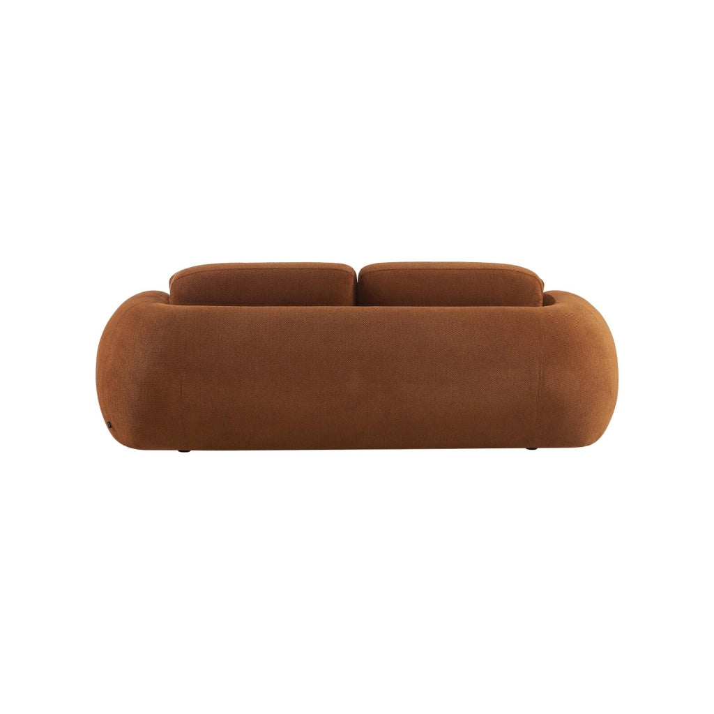 Divano in tessuto chenille, 3 posti, terracotta