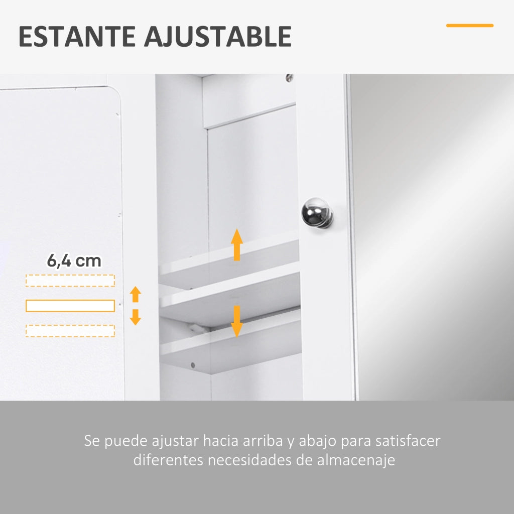 Armadietto Bagno con Specchio e 2 Ante ¨C Minimal ¨C Bianco 56x13x58cm