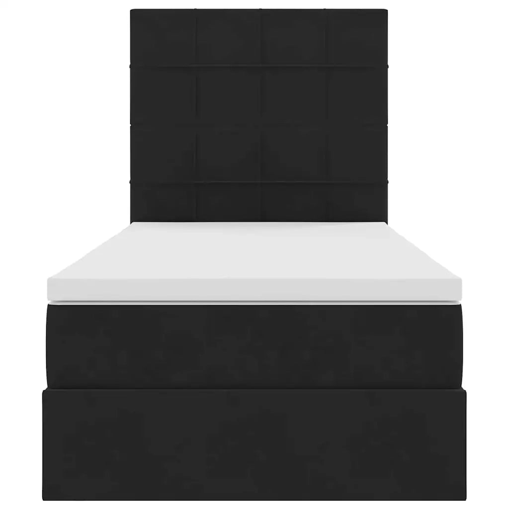 Letto con contenitore e LED con led Nero 90 x 190 cm Velluto 3372635