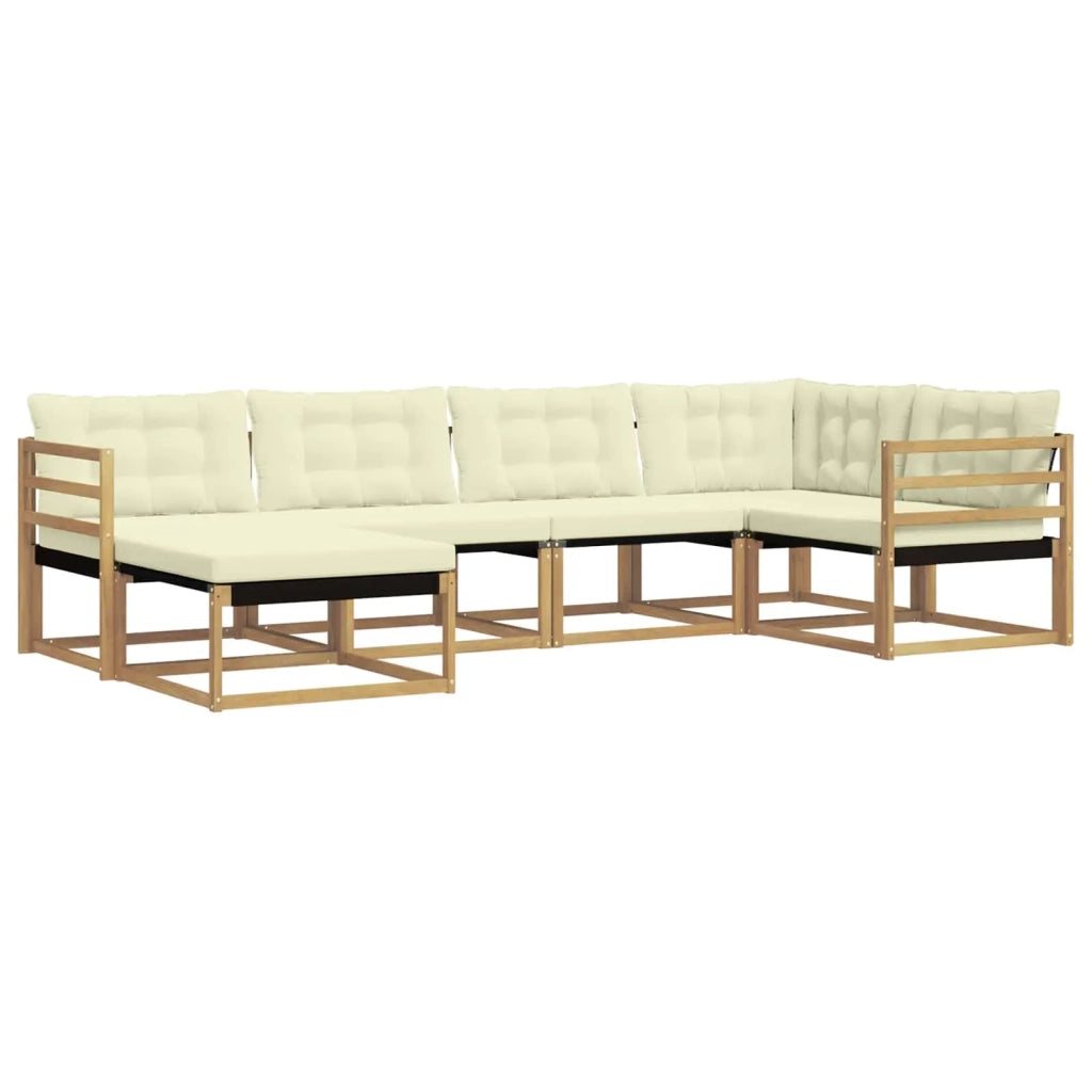 Set di divani da esterno 6 pz Bianco e Crema 3388840