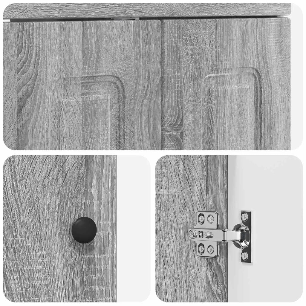 Set di mobili per il bagno Sonoma grigio 81 x 40 x 84,5 cm 3404363