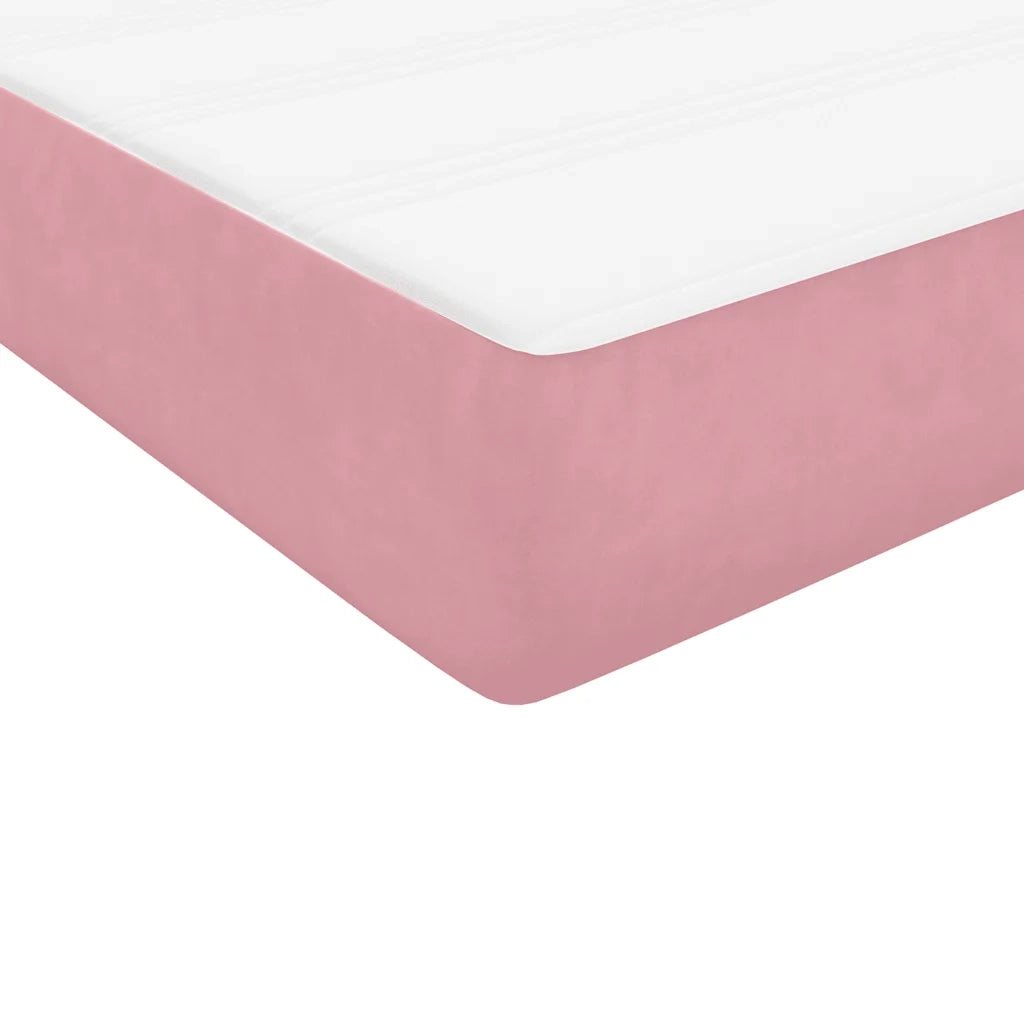 Giroletto a Molle con Materasso Rosa 120x220 cm in Velluto 3316448