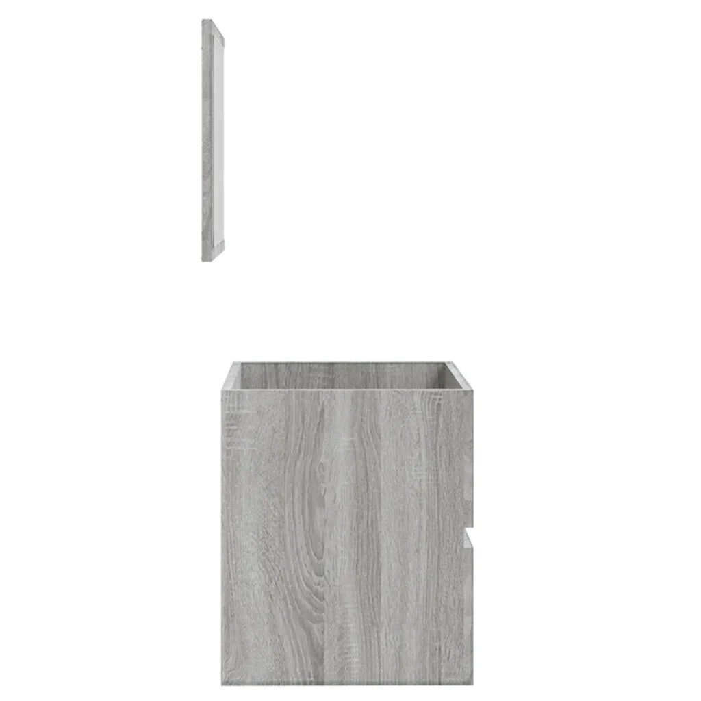 Mobile da Bagno con Specchio Grigio Sonoma in Legno Multistrato 820473