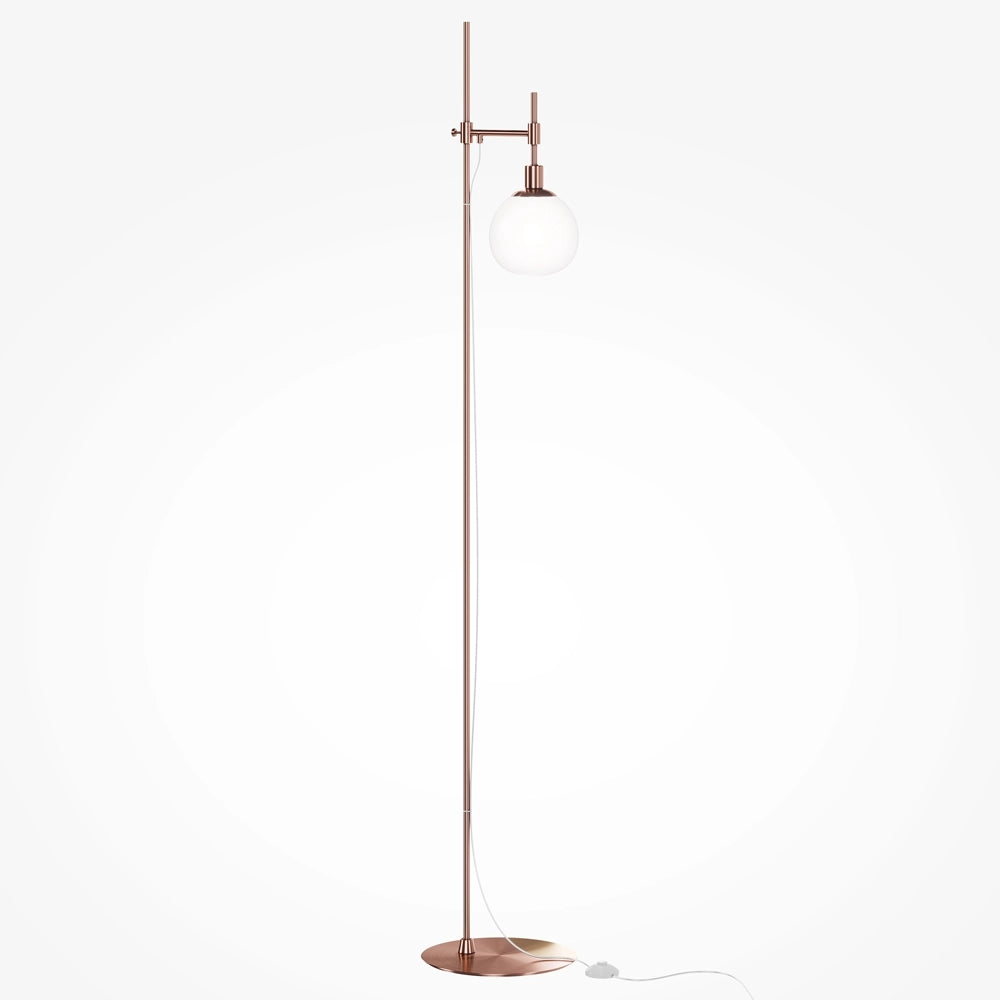Lampada terra Maytoni Erich in rame sfera bianca E14