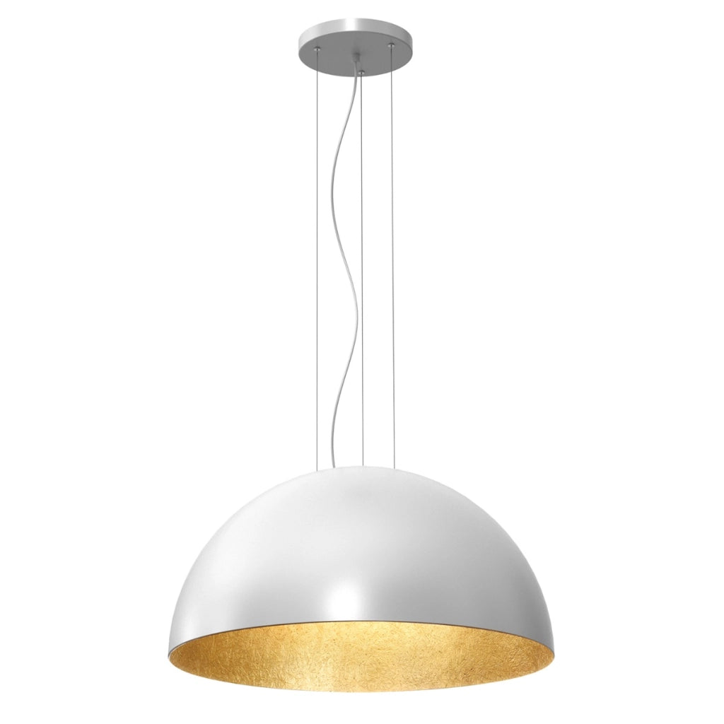 Lampada a sospensione Ø60 bianca/oro Compo Luminex E27