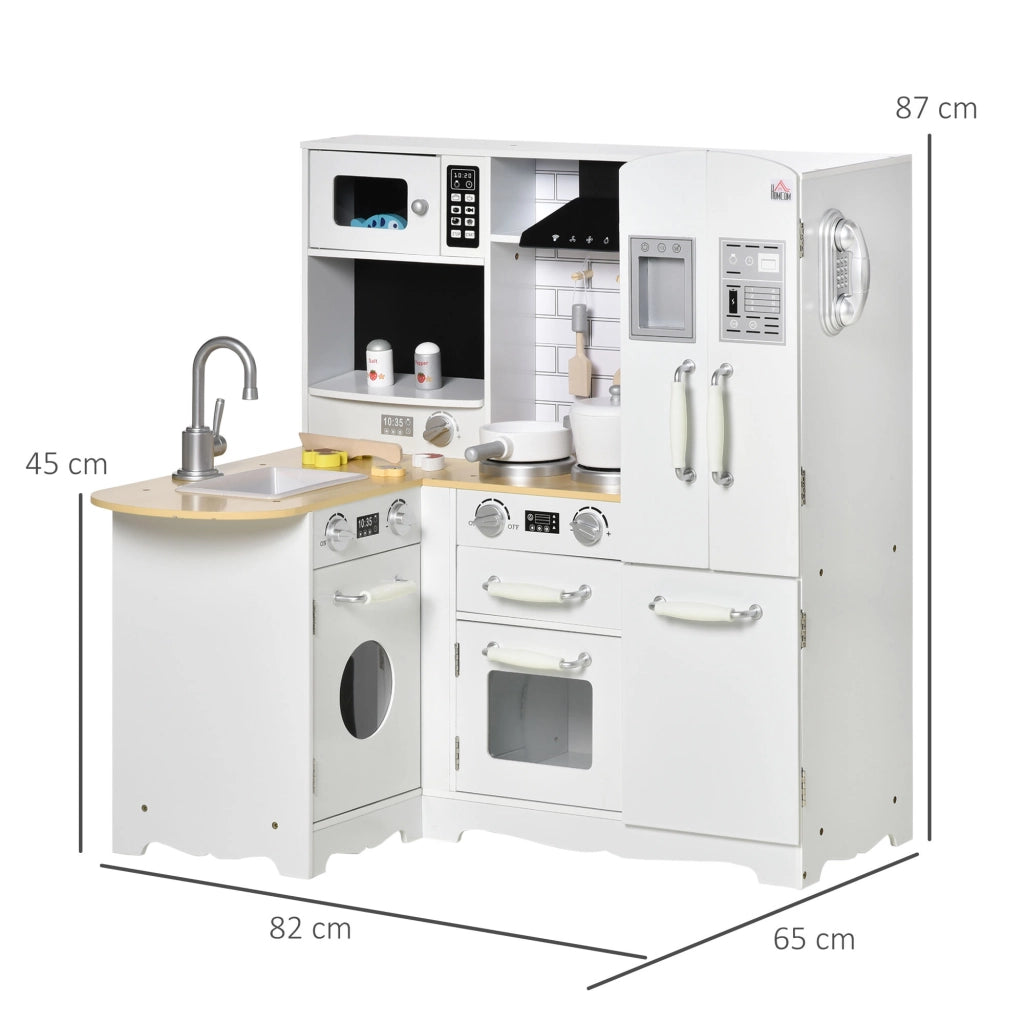 Cucina Giocattolo per Bambini 3-6 Anni con Accessori ¨C Minimal ¨C Bianco