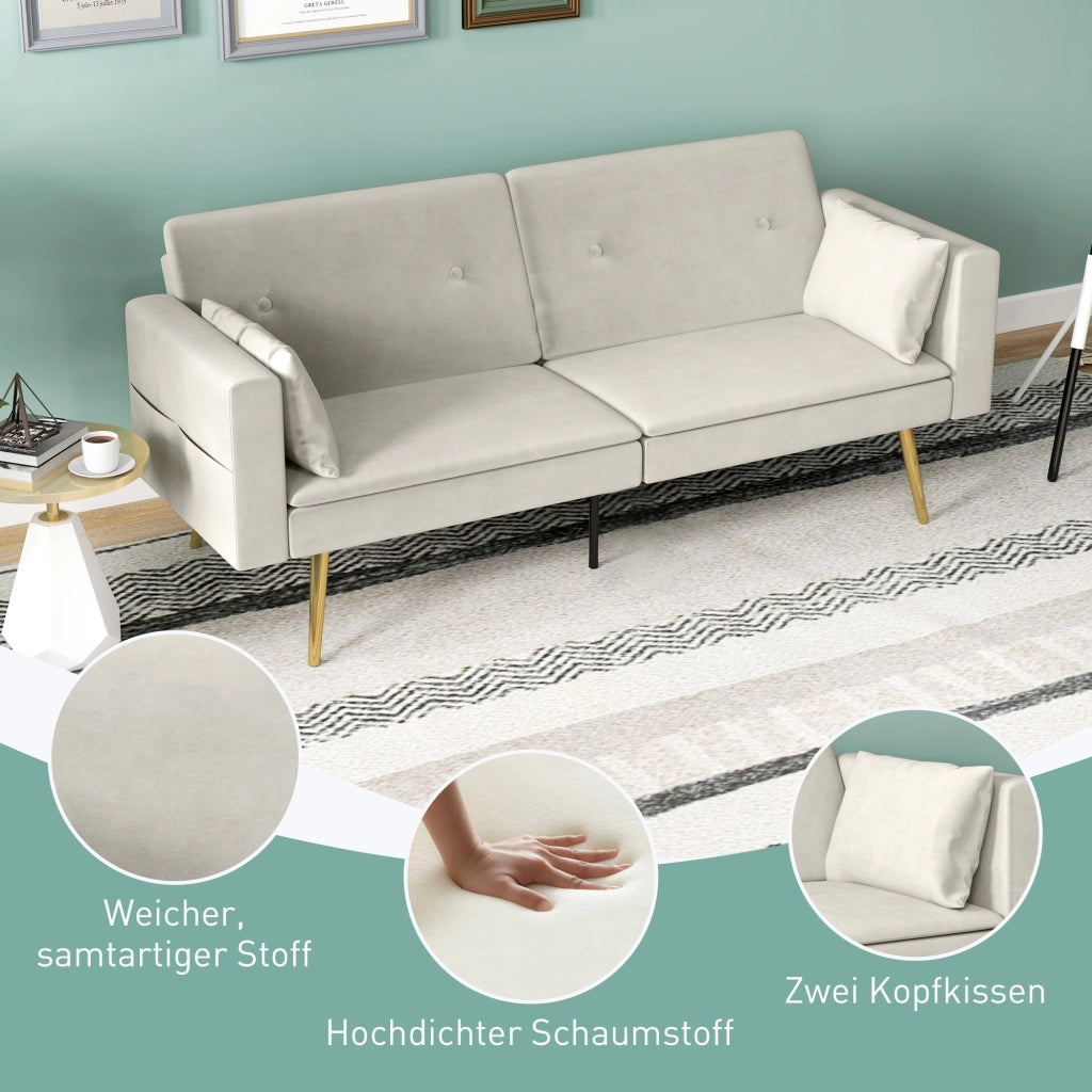 Divano letto 2 posti ¨C Minimal ¨C tessuto beige