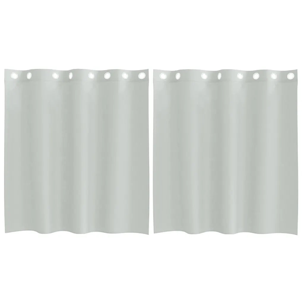 Tende in Voile con Occhielli 2 pz Grigio Chiaro 140x140 cm