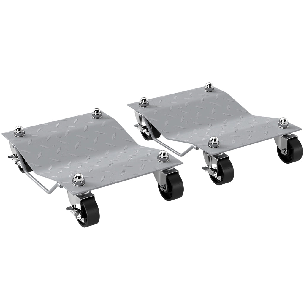 Cricco per Auto 2 Pezzi con 4 Ruote ¨C Minimal ¨C Grigio 40.5x30x13.5 cm