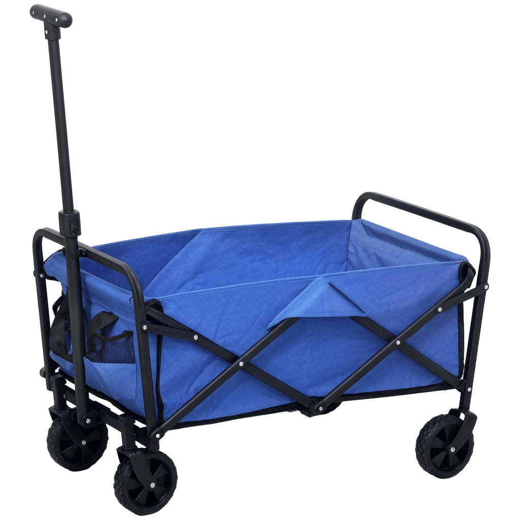 Carrello da Giardino Pieghevole con Ruote ¨C Zephmum ¨C Blu 64x42x27 cm