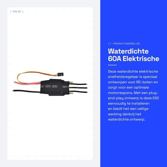 Regolatore di velocità 60A - raffreddato ad acqua - Plug and Play - avvio rapido - 5V/3A UBEC - progettazione resistente allo shock - ESC