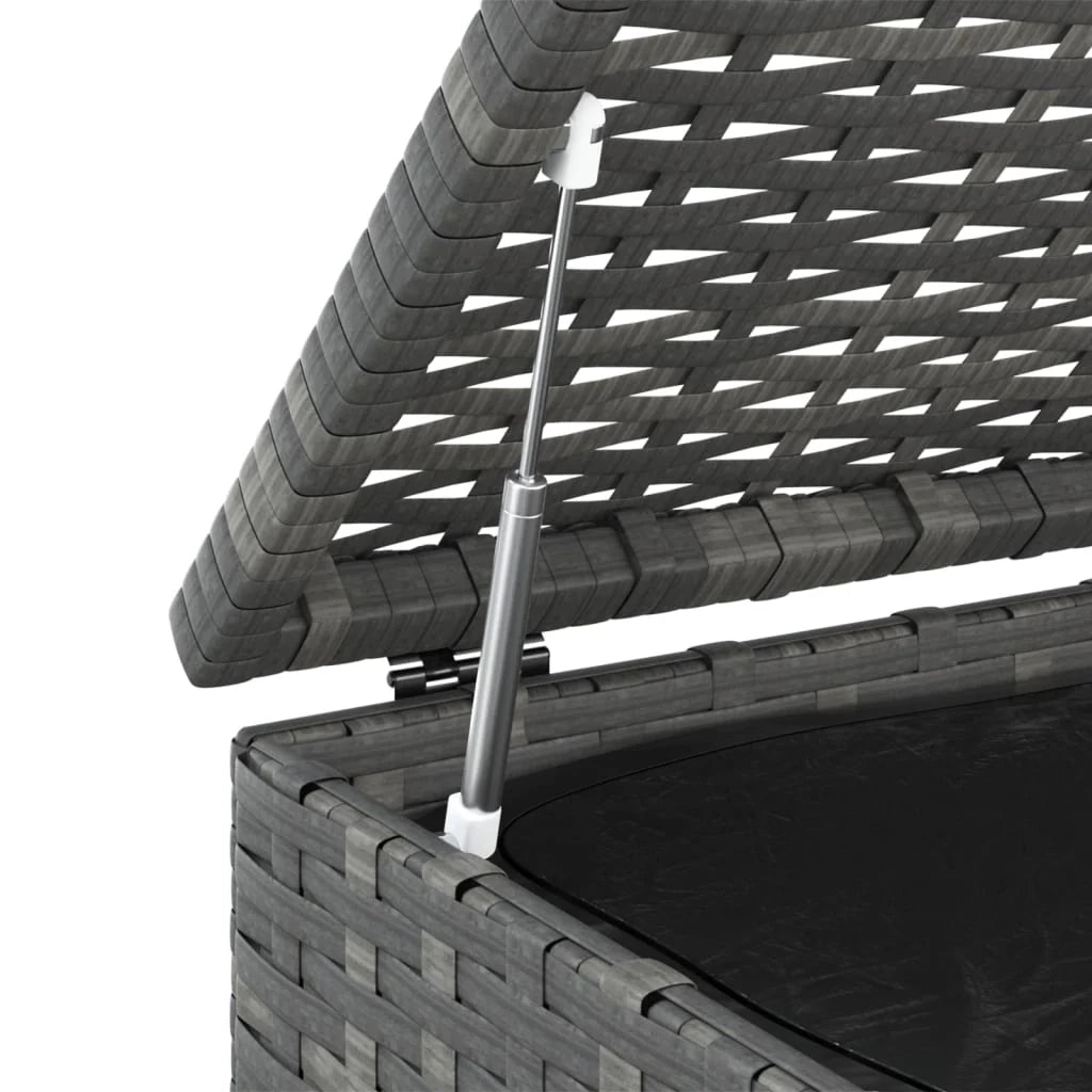 Contenitore da giardino in resina di vimini/cuscino 100 x 97,5 x 104 cm grigio 02_0013158