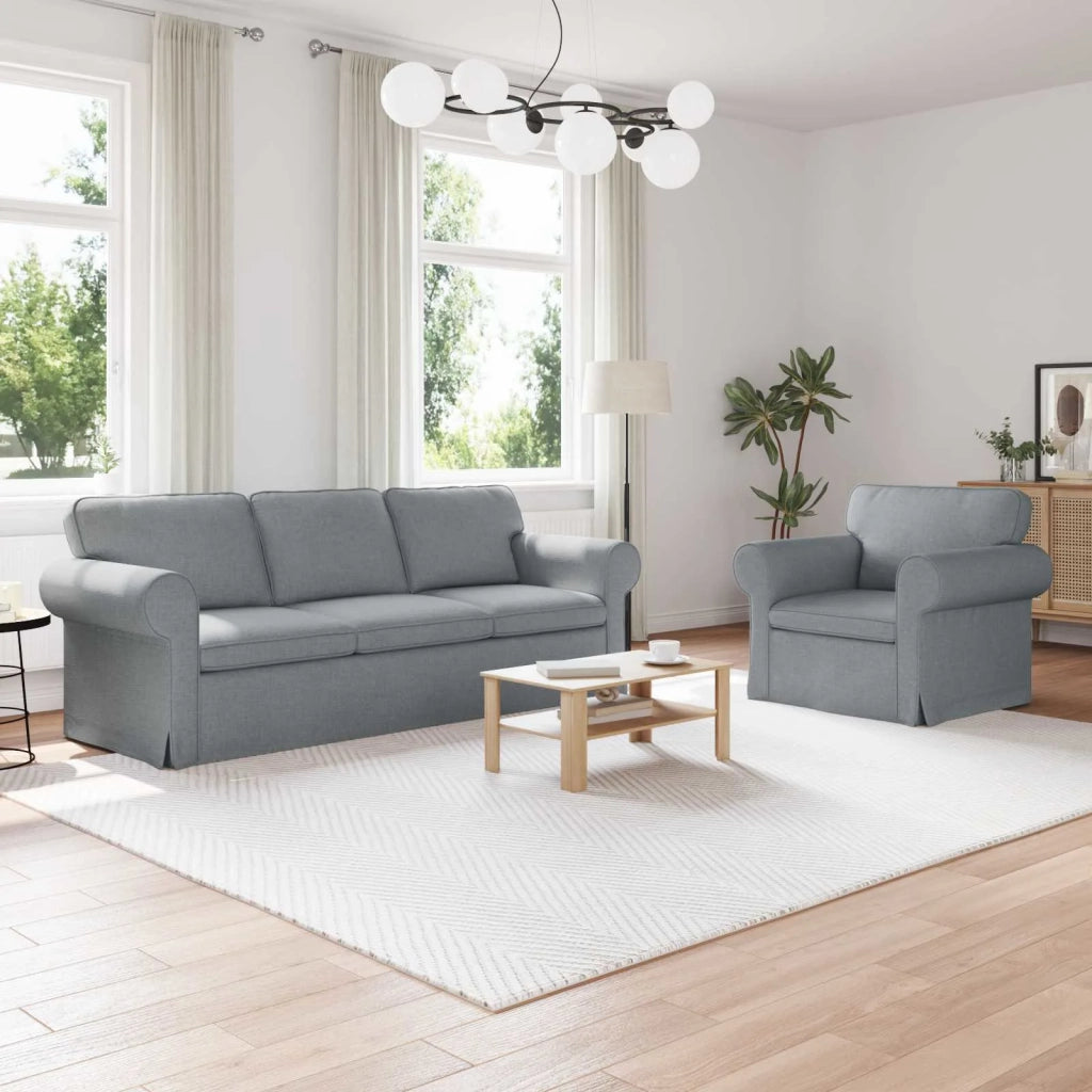 Set di divani 2 pcs Grigio chiaro 215 x 82 x 80 cm Tessuto 3407574