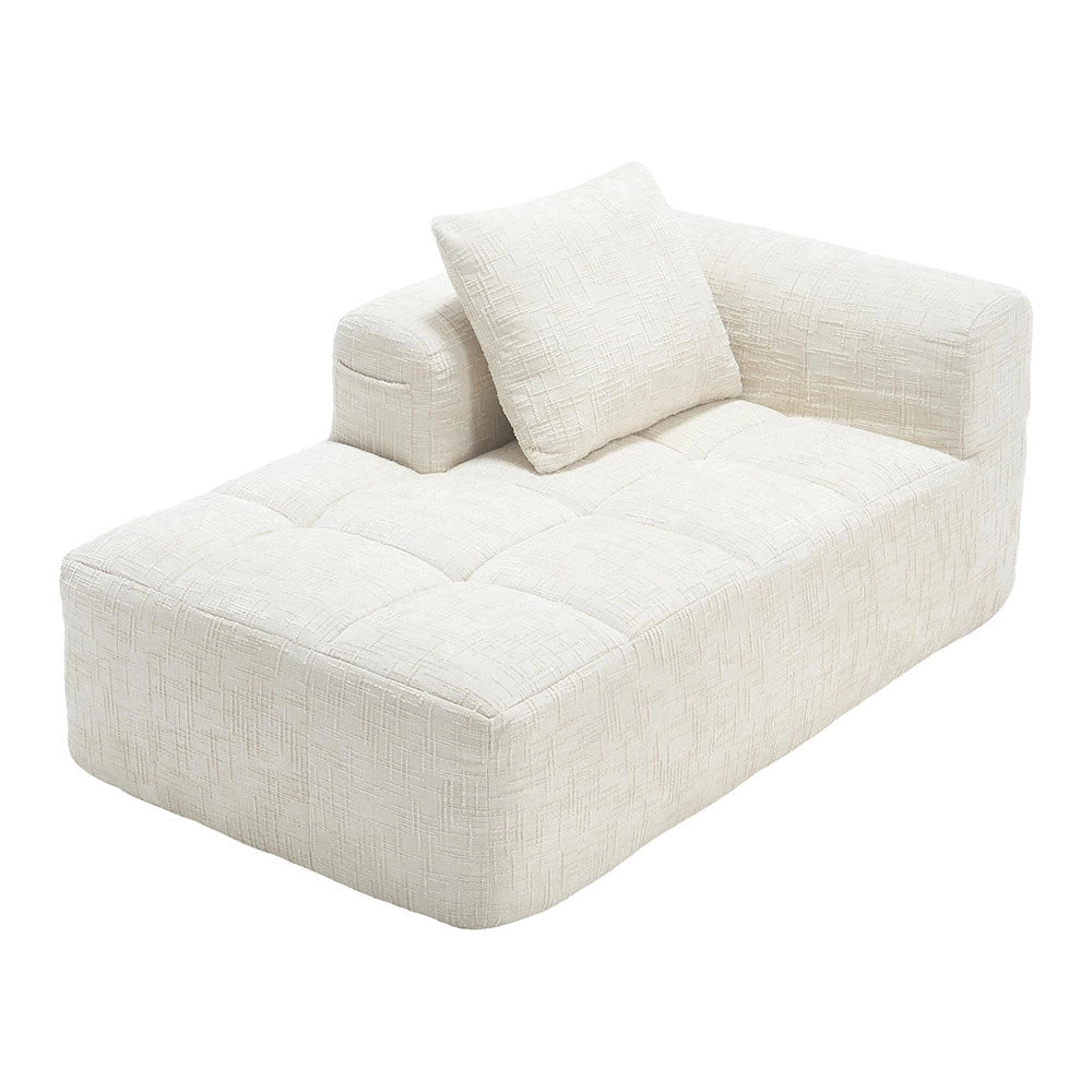 Chaise longue - Xylo - pronto uso con tasche laterali beige
