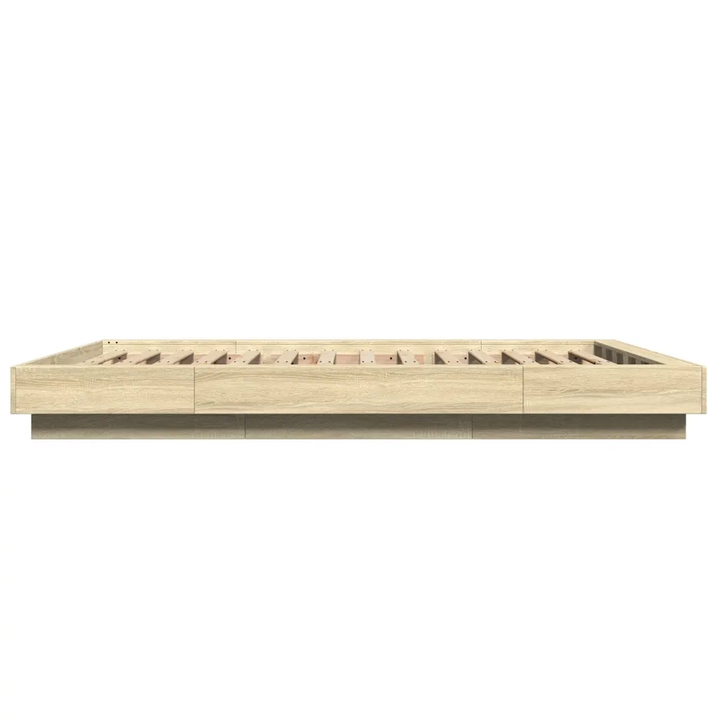 Letto matrimoniale | Letto per adulti | Giroletto Rovere Sonoma 140x200 cm in Legno Multistrato