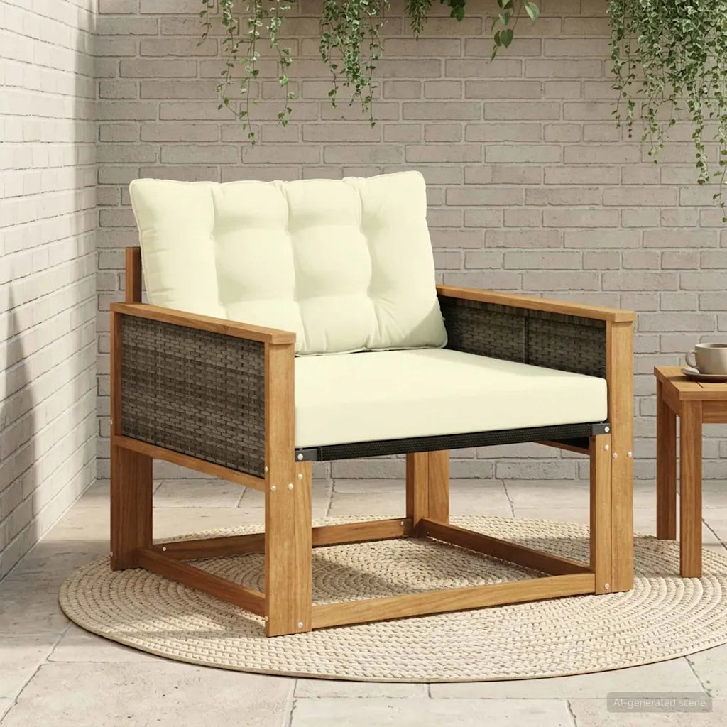 Set di divani da esterno-Sofa da giardino Legno di Acacia Massello e Textilene 226006