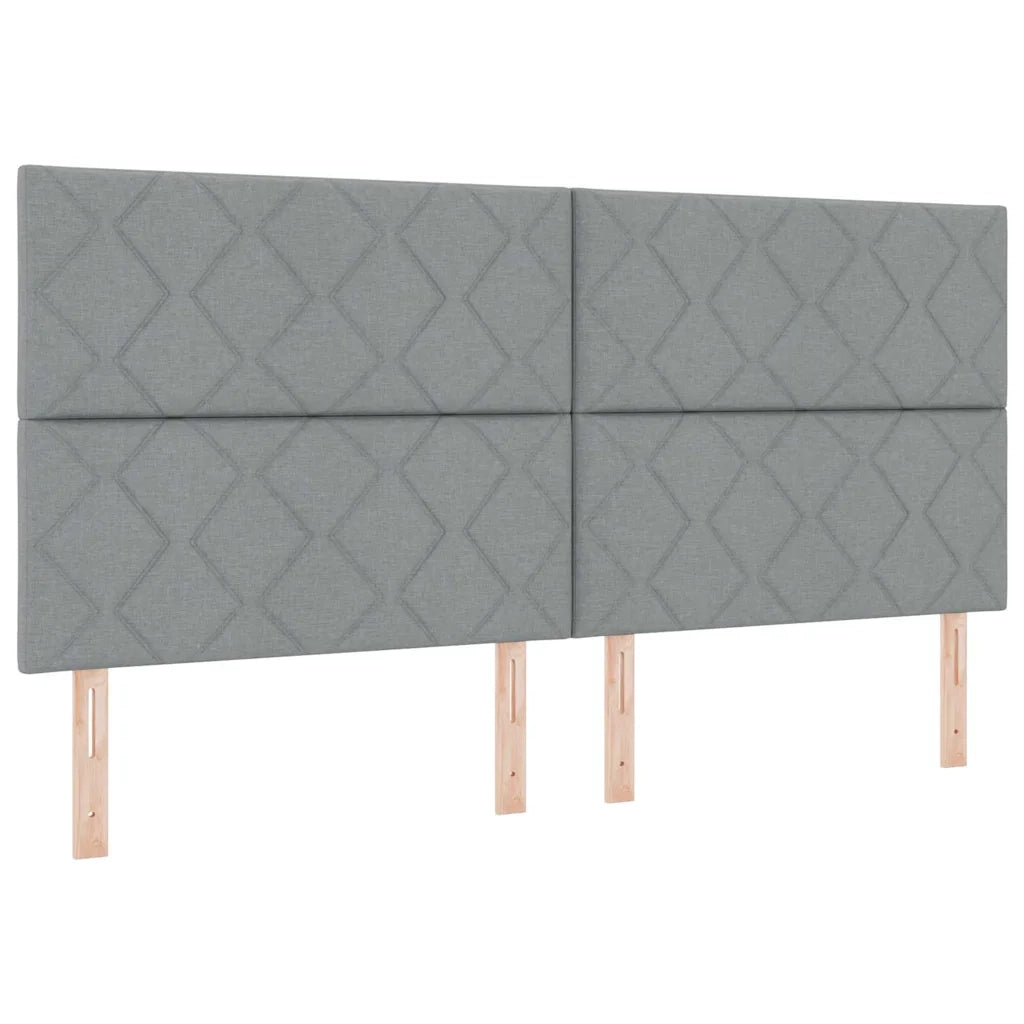 Letto a Sorgente LED Grigio chiaro 200 x 200 cm Tessuto 3343201