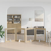 Cancello per cani pieghevole con supporti 4 pz Rovere Sonoma 892032