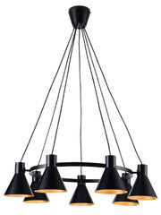 Lampadario Candellux More 37-71170 7xE27 nero/oro metallo