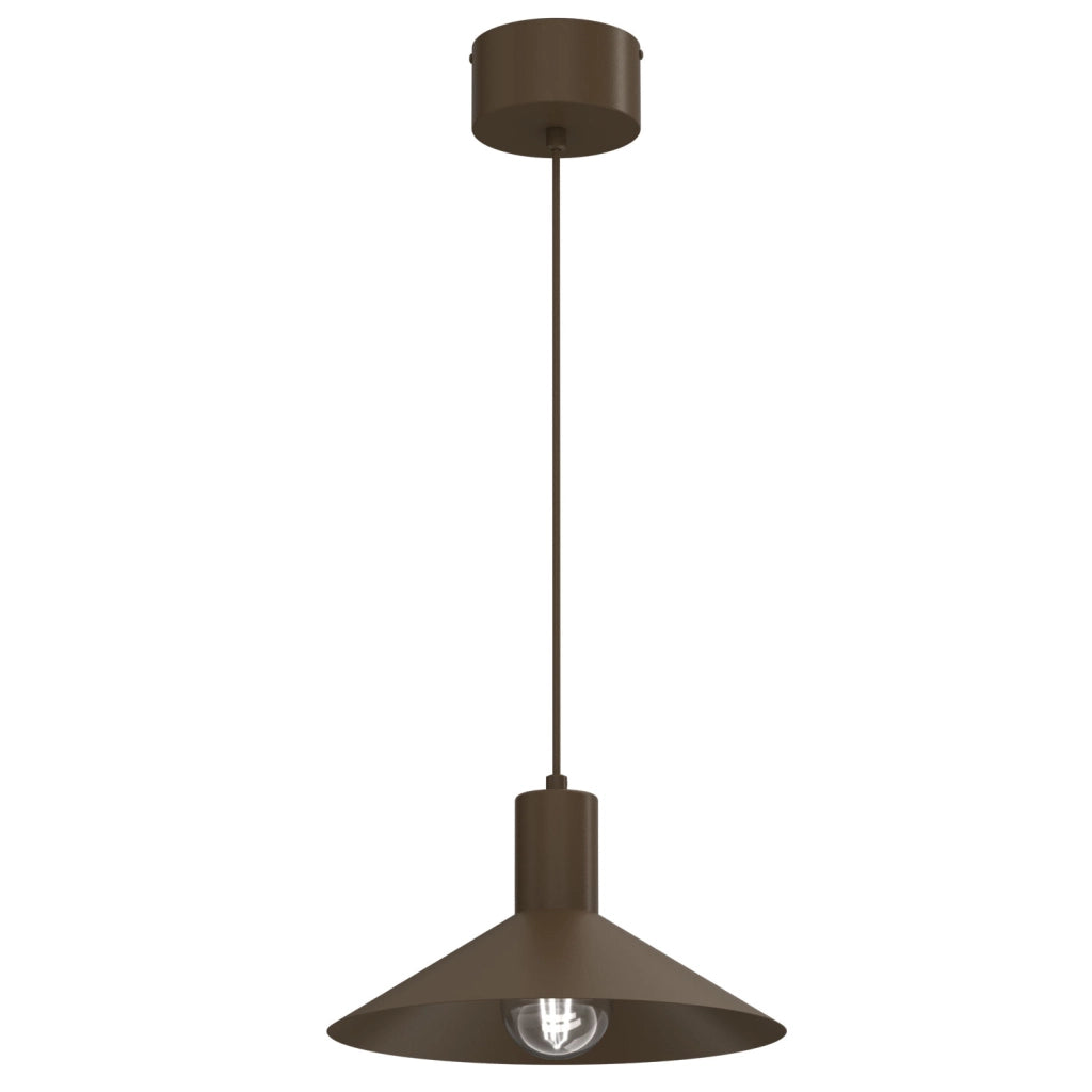 Lampada sospesa Nox 1xE27 marrone cono acciaio Luminex