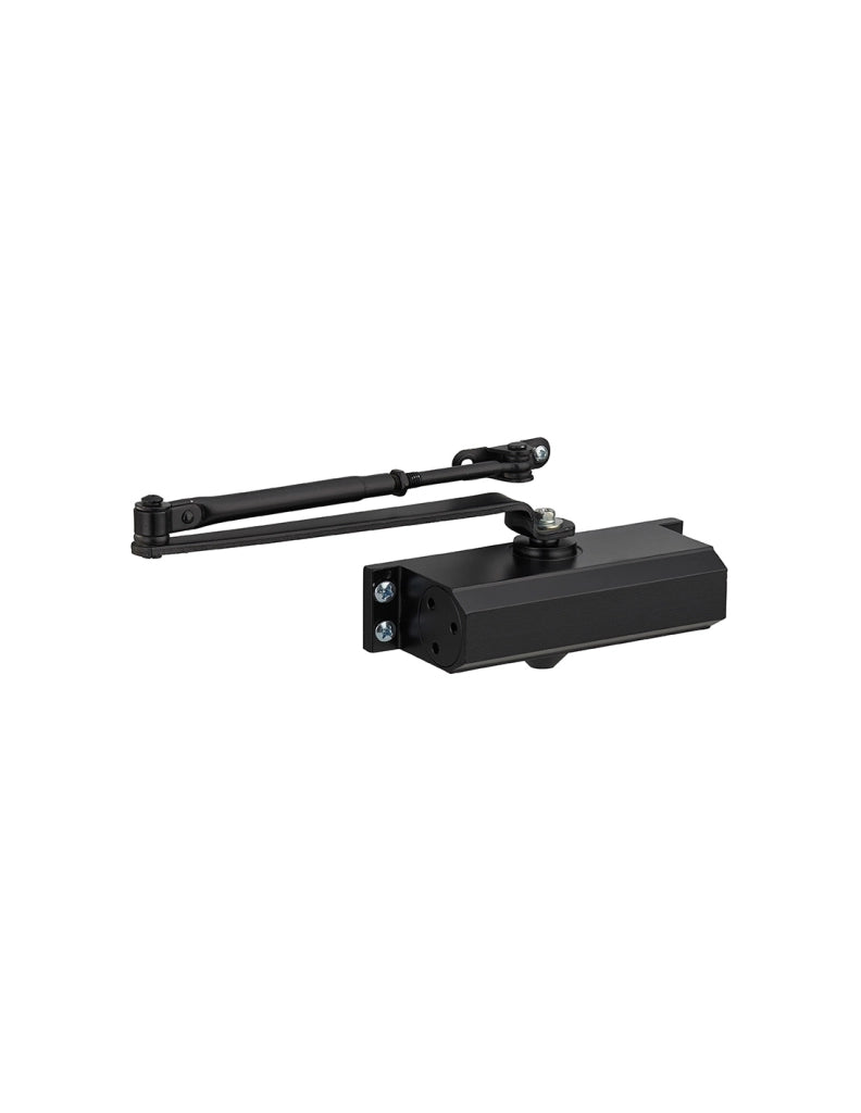 Chiudiporta spingiporta automatico idraulico ECO, portata 60kg, forza 3, nero - THIRARD