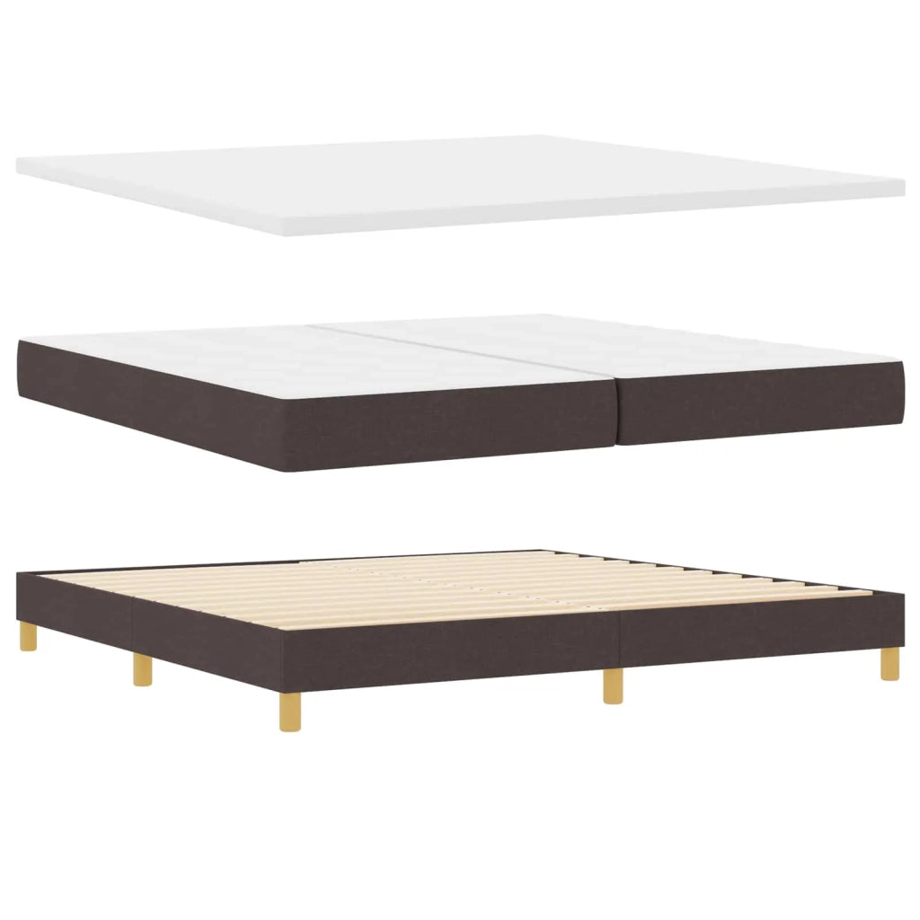 Letto a molle con cuscino Marrone Scuro 200 x 200 cm Tessuto 3338870