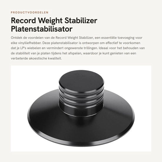 Stabilizzatore per Dischi in Alluminio di Alta Qualità - Puck per Dischi - Riduttore Vibrzioni - Leggero - Resistente ai Colpi - Migliorata Qualità Acustica - Stabilizzatore per Dischi