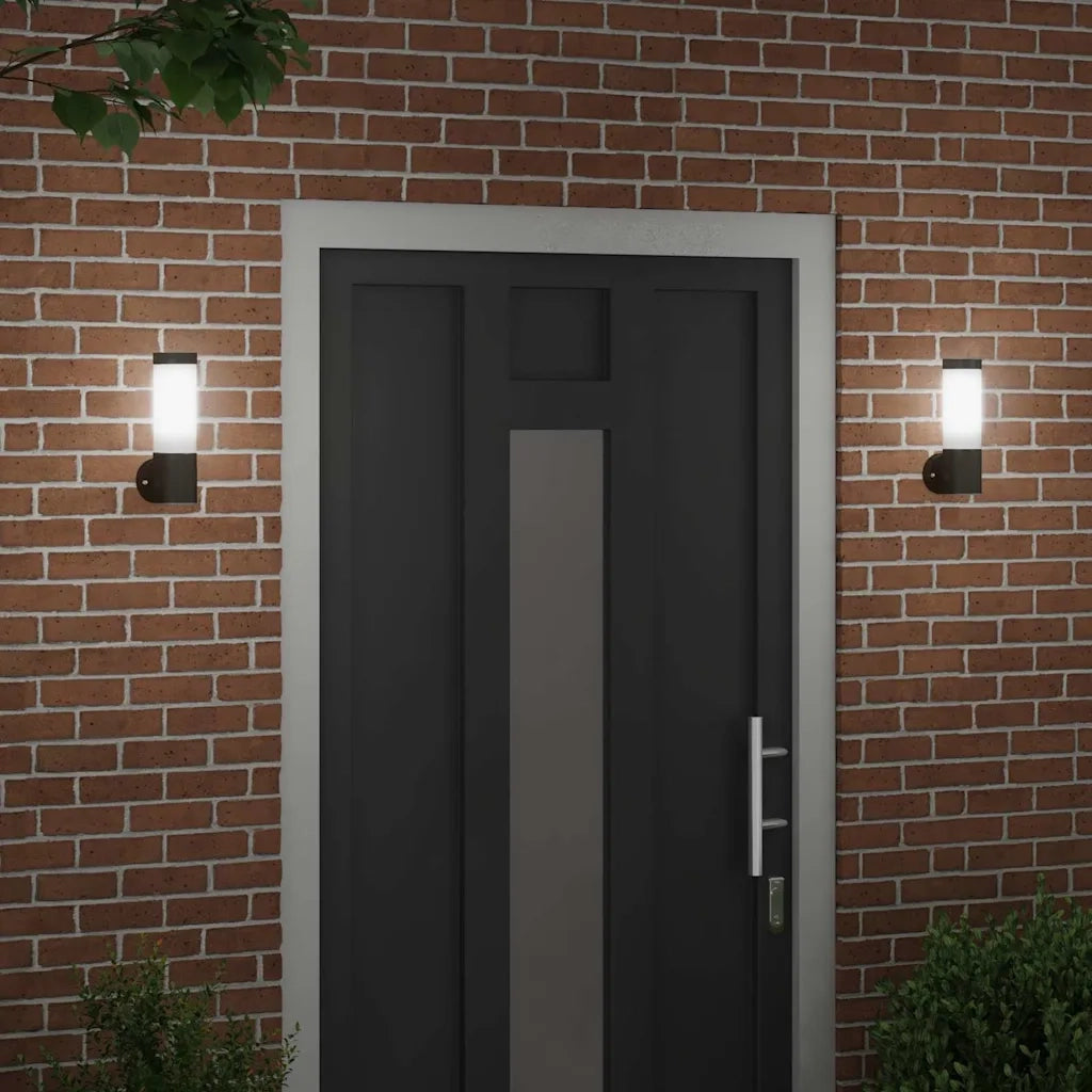 Lampada da Parete Esterna 2 pcs Nero 12 x 8,5 x 27 cm 4005936