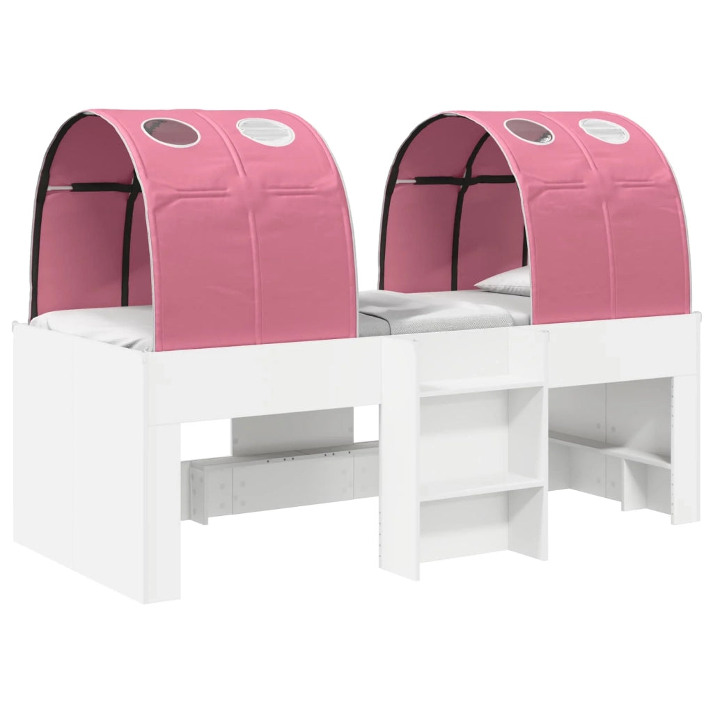 Letto Alto per Bambini con Tunnel 3 pz Bianco e Rosa 3423536