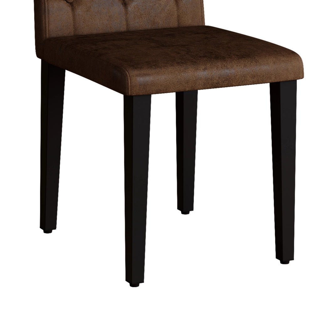 Set di 4 sedie da pranzo in marrone retr¨° - Zephmum- Gambe in metallo nero, rivestimento in velluto sintetico