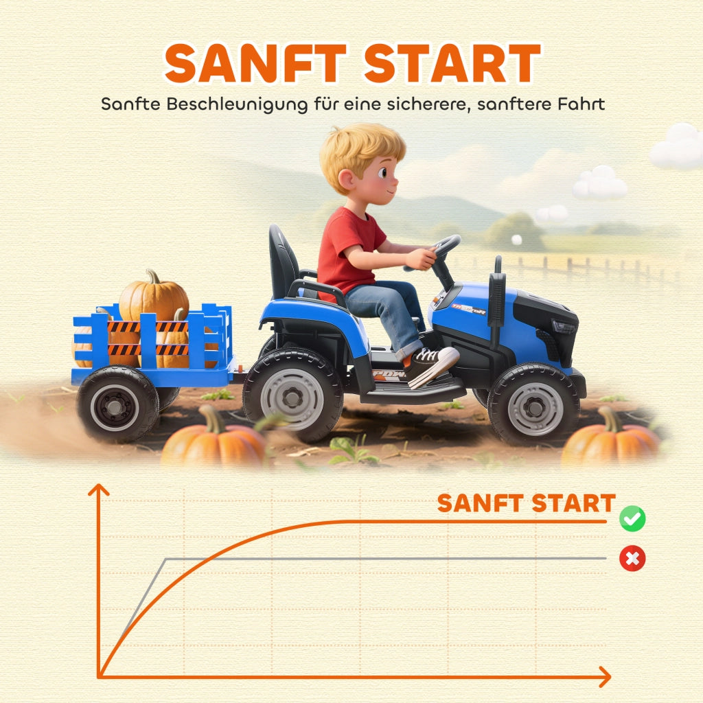 Trattore Elettrico per Bambini con Telecomando ¨C Xylo ¨C 3-8 Anni Blu