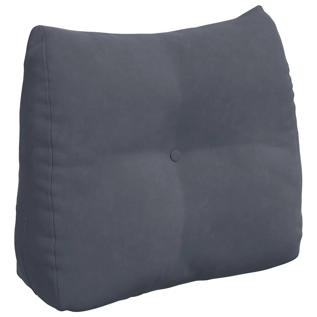 Cuscino per Schiena Grigio scuro 60 x 24 x 50 cm Velluto 42014401