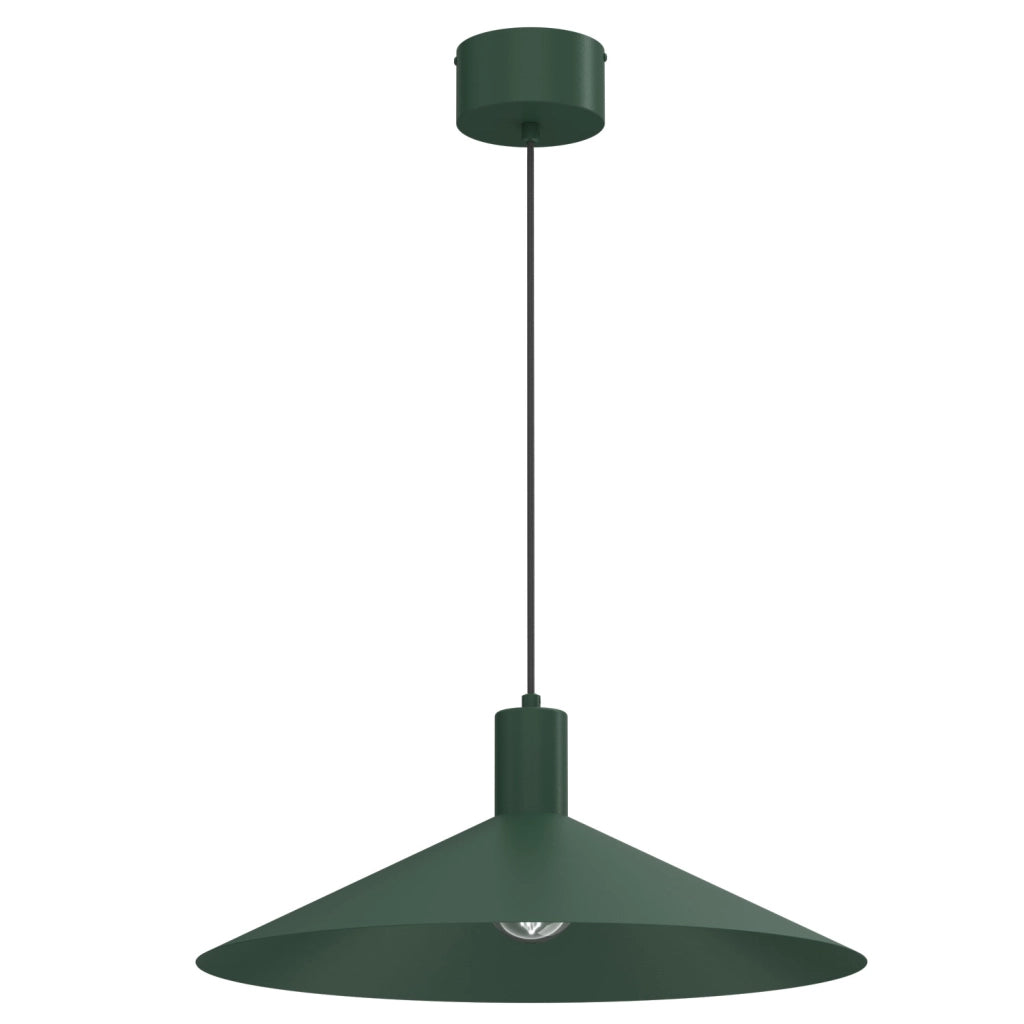 Lampada sospesa Nox verde cono acciaio 1xE27 Luminex