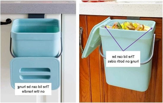 Cestiniera Piccola cassetta per compostaggio per cucina - 13 galloni/5 l - blu con coperchio