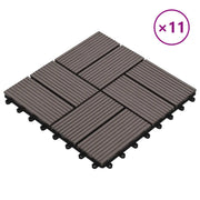 Piastrella per Decking 11 pz Marrone Scuro 30 x 30 cm WPC CFW8295020