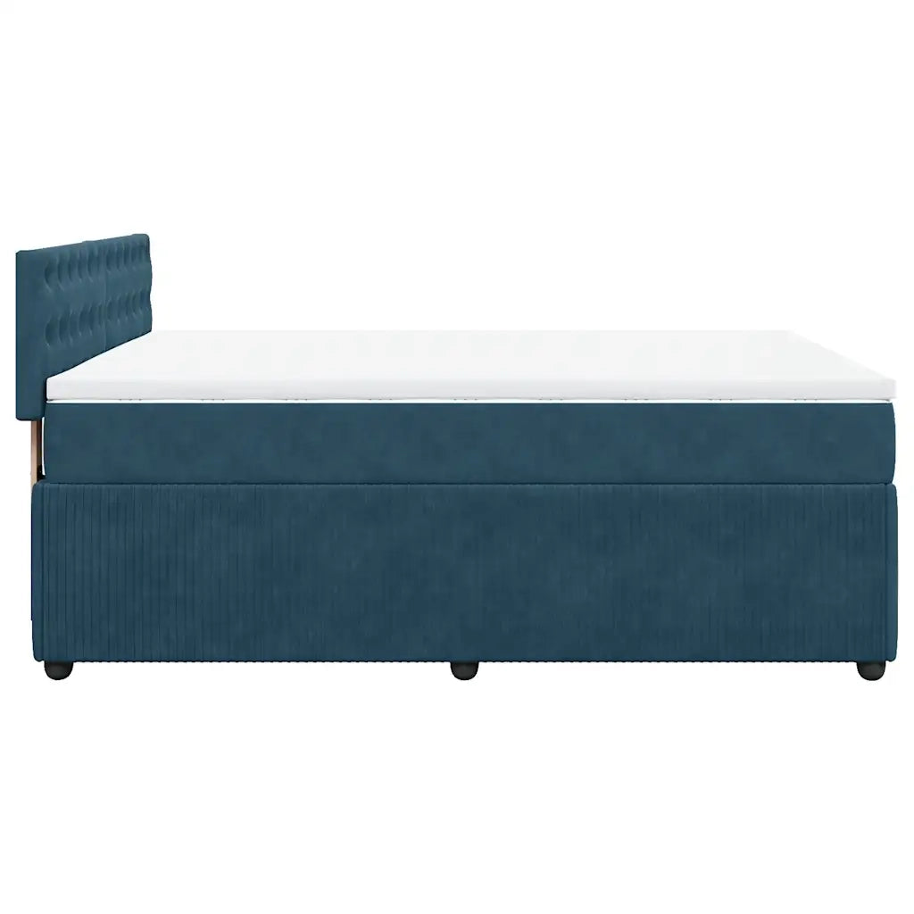 Giroletto a Molle con Materasso Blu 140x190 cm in Velluto 3290050