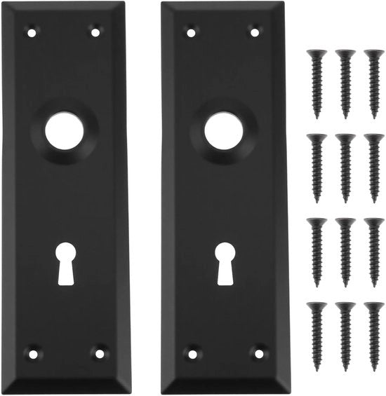 Set di 2 Coperture per Pomo di Chiusura in Acciaio Inox - 180 x 58 mm - 2 pezzi - Inseribile - Resistenti all'Ossidazione - Nero