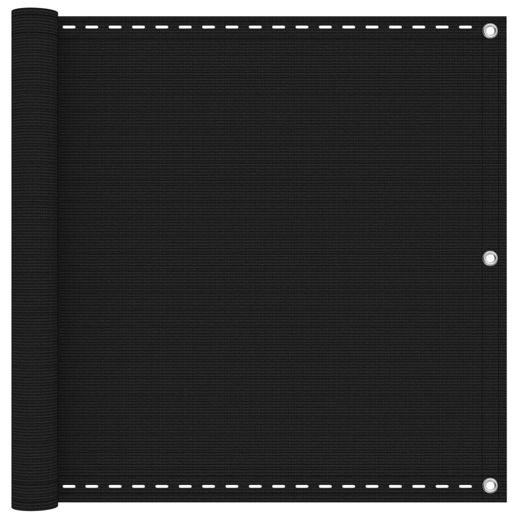 Schermo da balcone-Pannello per balcone Nero 75 x 700 cm HDPE e alluminio
