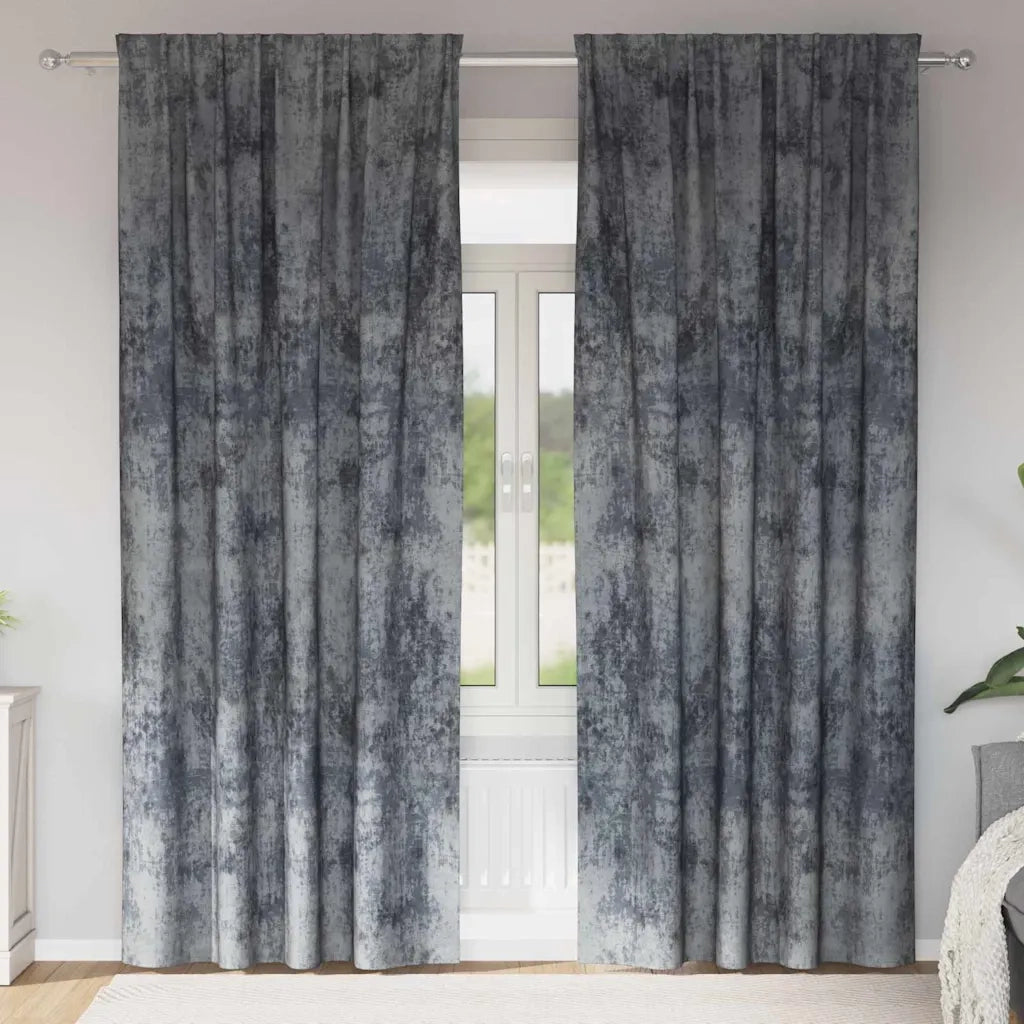 Tende in Velluto 2 pz Grigio Argento 245 x 140 cm Velluto