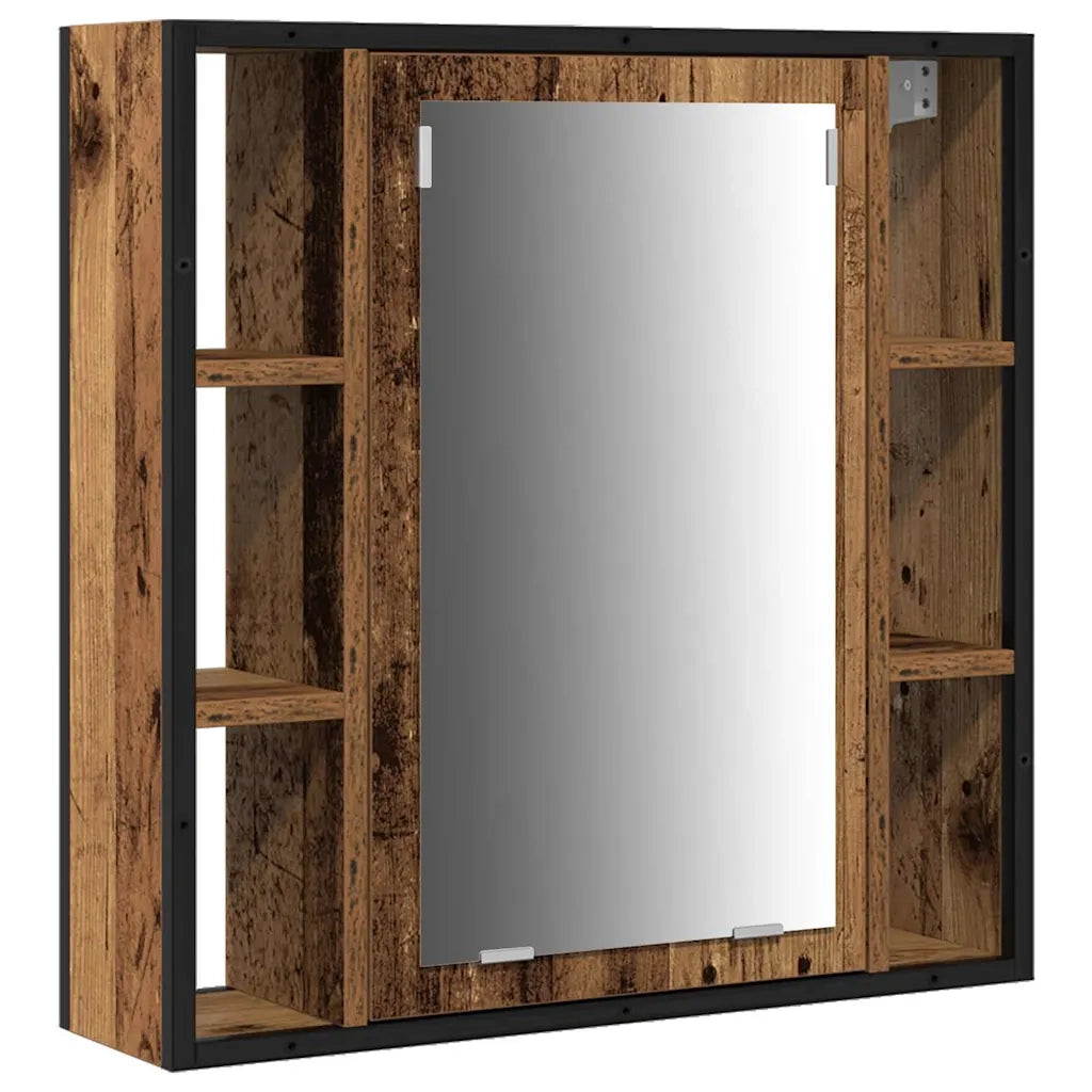 Set di mobili per il Bagno | Armadio da bagno con lo scaffale 4 pz Legno vecchio