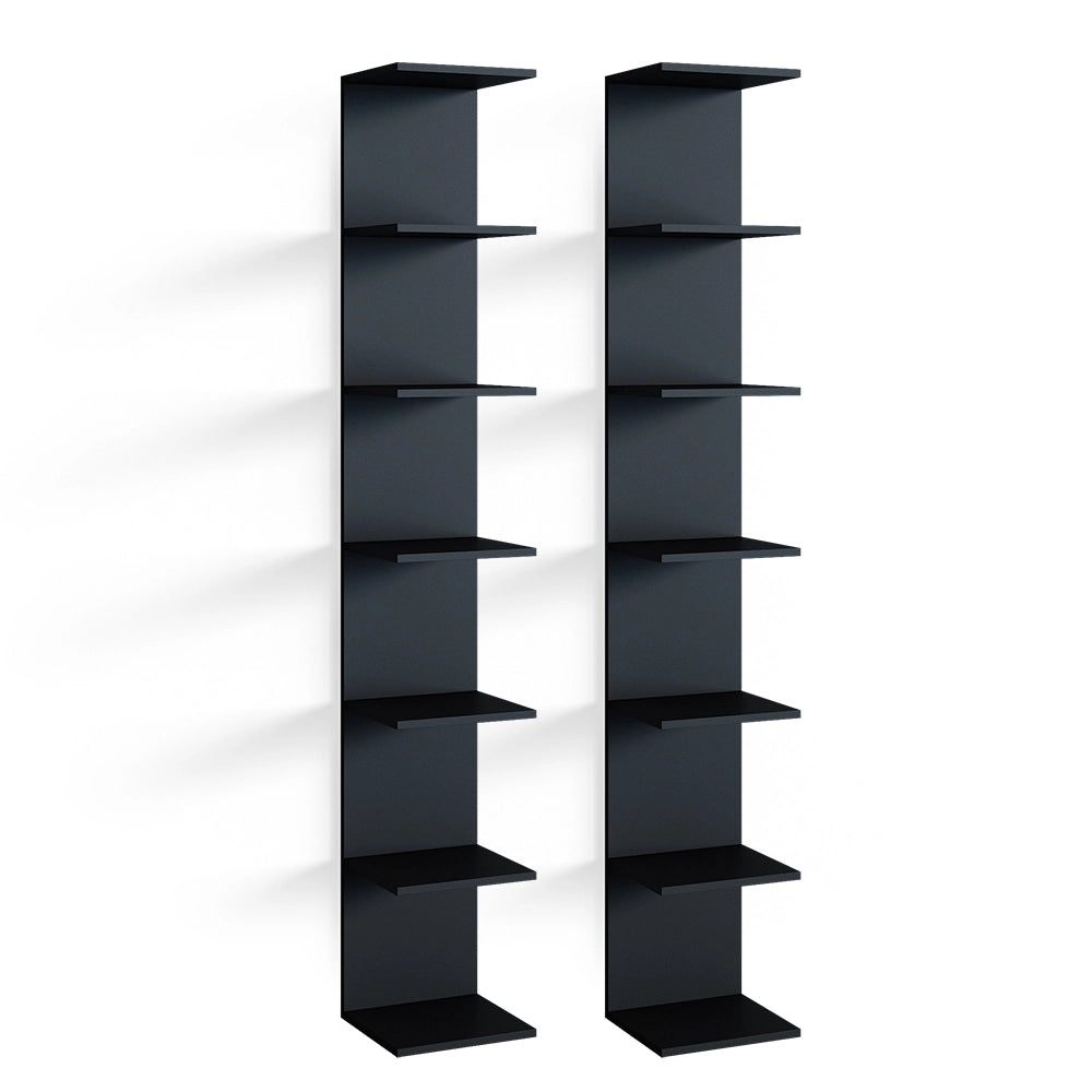 Scaffale a muro Paolo Nero 28 x 190 cm Set di 2 Vicco