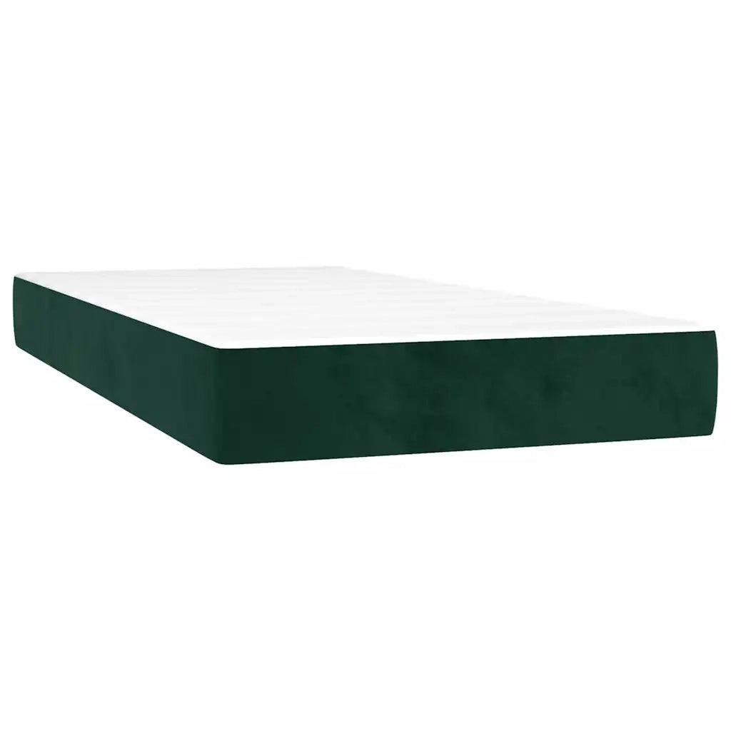 Giroletto a Molle con Materasso Verde Scuro 200x200 cm Velluto 3137986