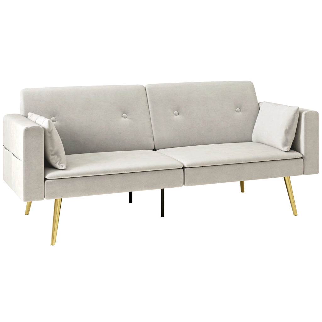 Divano letto 2 posti imbottito ¨C zephmum ¨C beige