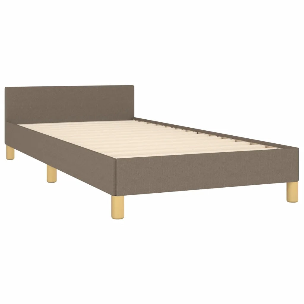 Letto singolo | Letto per adulti | Giroletto senza Materasso Tortora 90x200 cm Tessuto