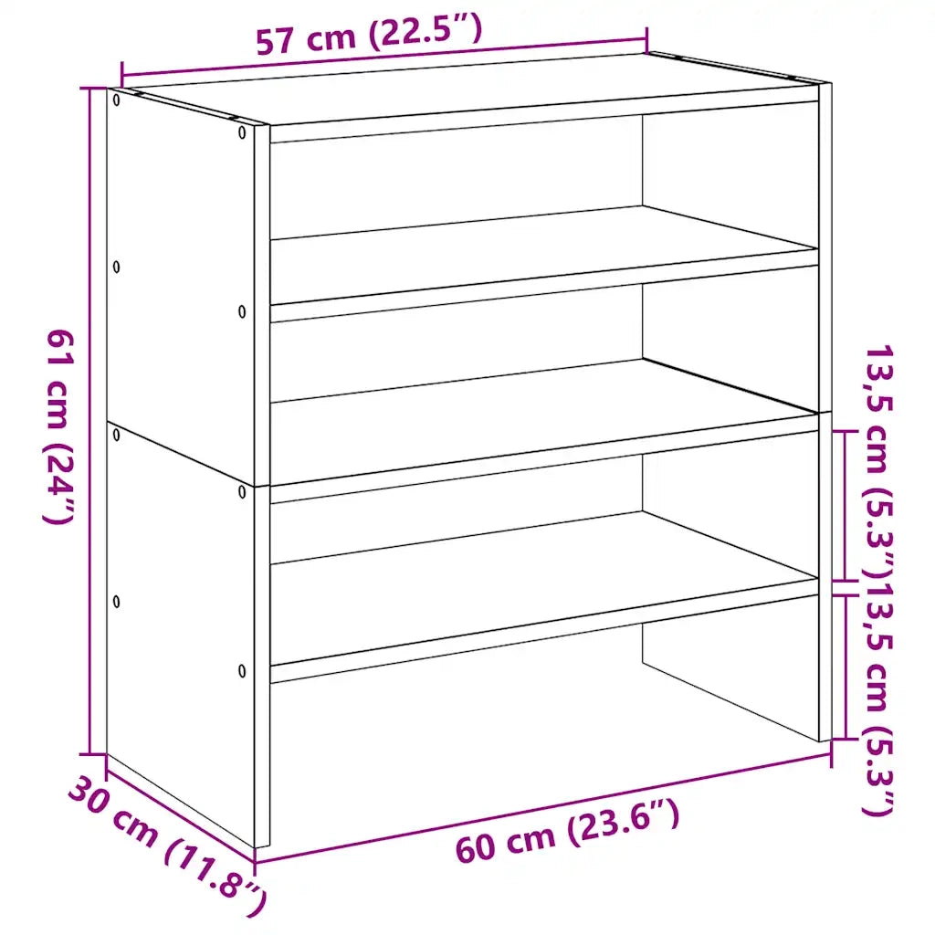 Scarpiere 2 pz Impilabili Bianche 60x30x30,5 cm 858858