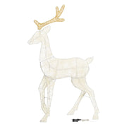 Renna 2D crema e marrone 143 cm, led bianco extra caldo